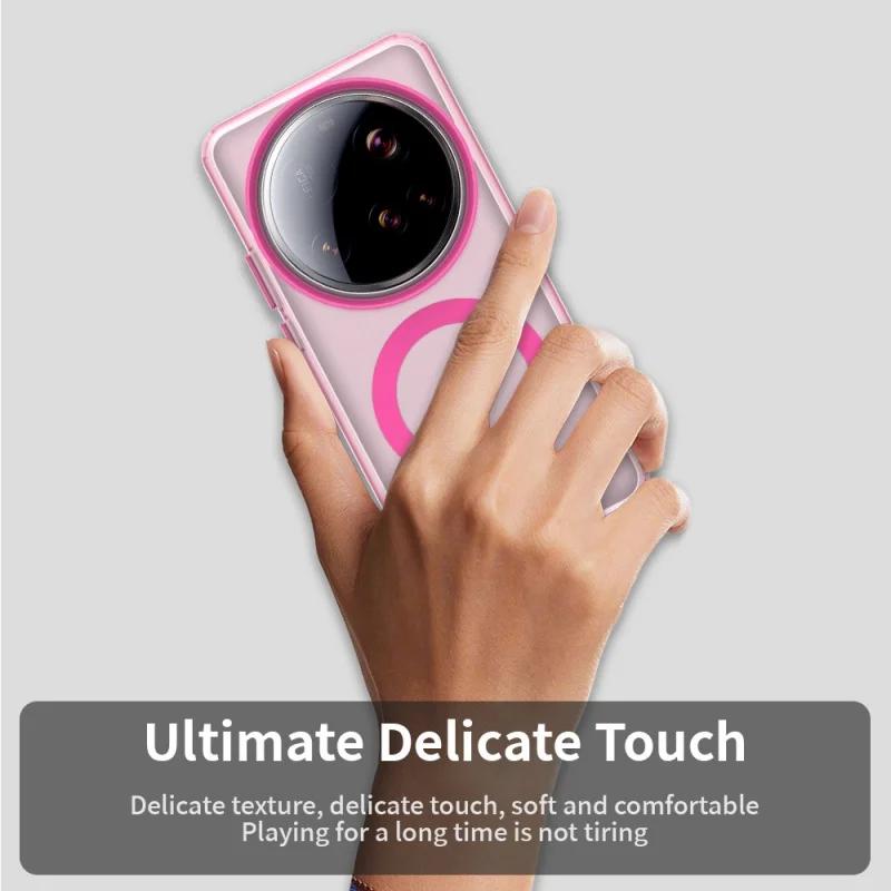 Armour Magnetic Translucent Phone Case for Xiaomi 15 Pro 14 Ultra 14T 14 Civi 4 Pro for Magsafe Colorful Camera Bumper Cover