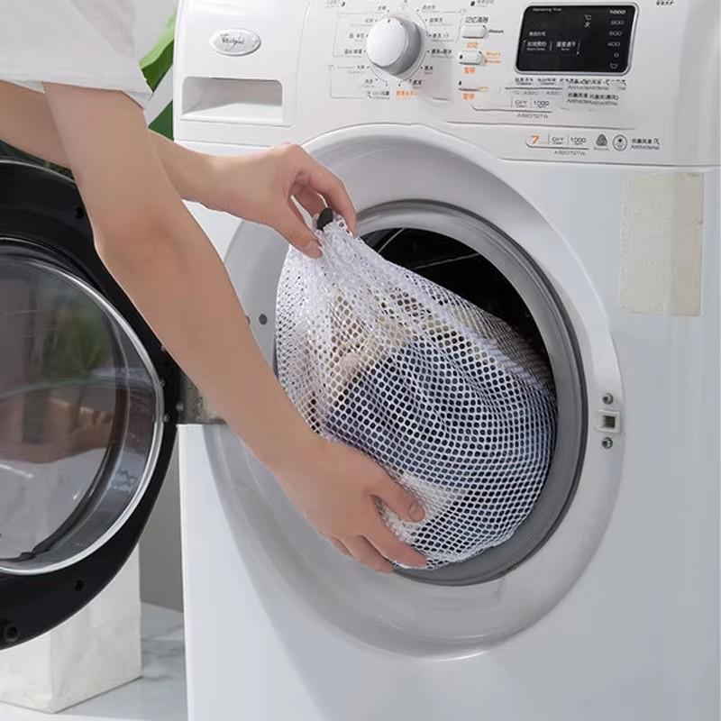 Wäschesack mit Kordelzug Grobmaschiges Netz Waschbeutel Schmutzwäsche Organizer Beutel 4-teiliges Set Wäschesack für Waschmaschine Haushalt