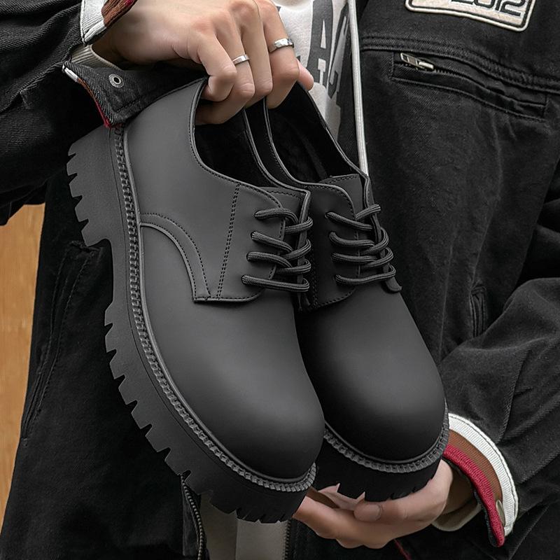 

Новые модные туфли дерби на платформе в британском стиле Новые модные мужские повседневные кожаные туфли Трендовые кожаные туфли 9266-J 38