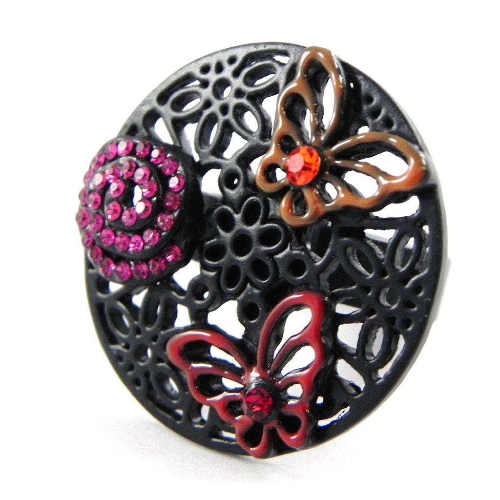 

NOA [H8907] - Дизайнерское кольцо Кармен коричнево-красного цвета