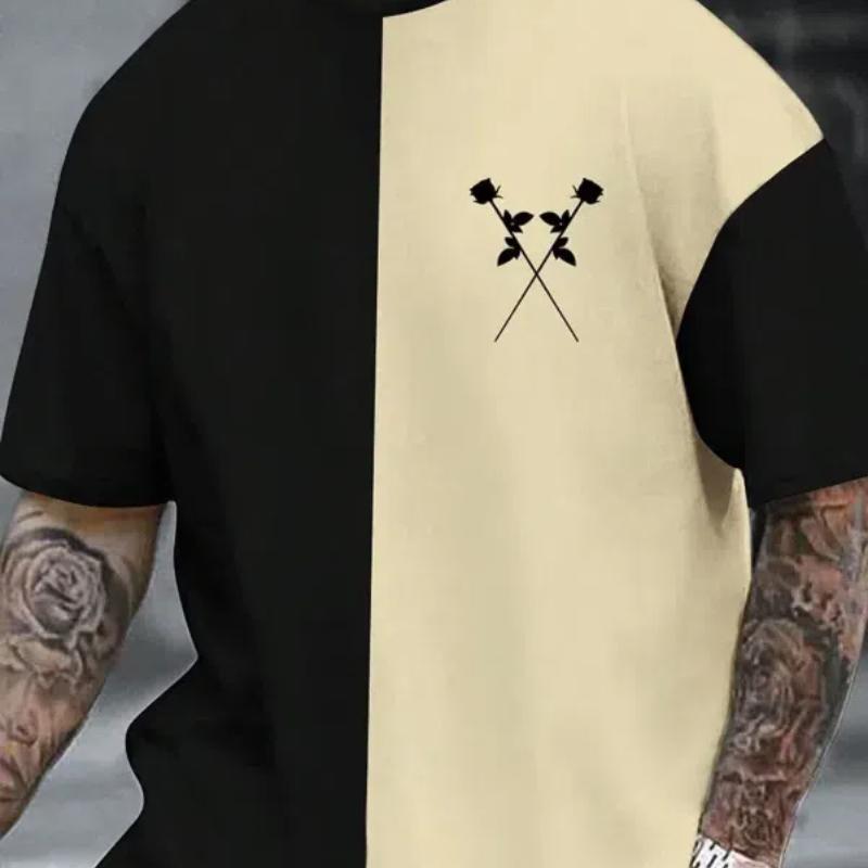 

Футболка для чоловіків Одяг Мода Літера&Квітка 3D Принтовані Футболки Хараджуку Футболка з коротким рукавом Повсякденний Оверсайз Чоловічий одяг Топ 4XL