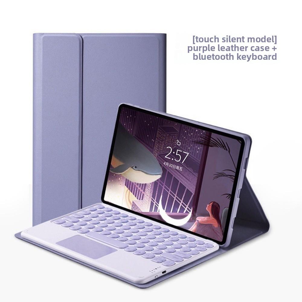 Leather Keyboard Case for iPad Air 6 10.2 Inch with Pencil Slot Magnetic Detachable Bluetooth Keyboard Protective Cover