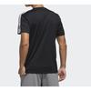 Adidas Striped Shoulder Logo Letter Short Sleeve T-Shirt Men Tops Black FL0349