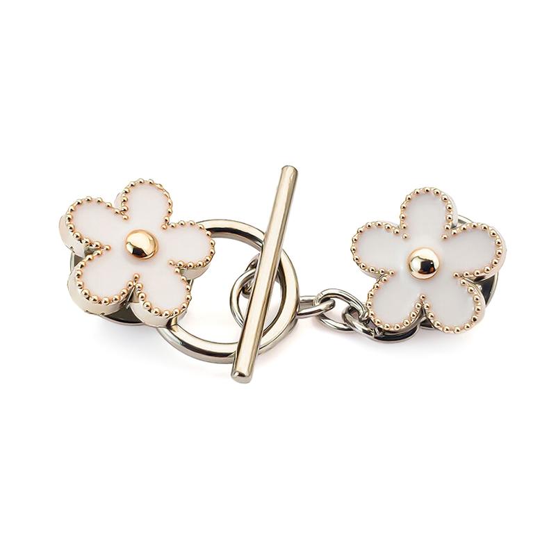 Anti-Light Brooches French Pearl Flowers Chain Brooch Removable Nail-Free Neckline Fixed Pin Coat Decorative Buckle