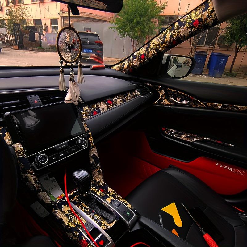 Tela Autoadhesiva Estilo JDM para Modificación de Pilar Interior y Revestimiento de Techo de Coche