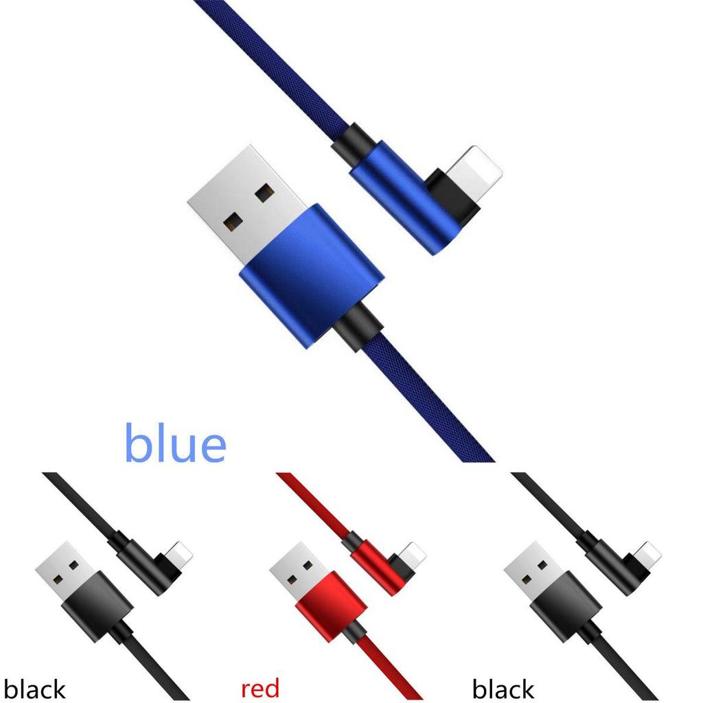 Right Charging Line Angle 90 Degree For Iphone Charger Shape Cable Braided