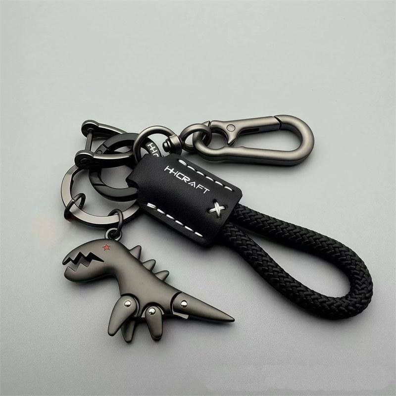 Fashion Dinosaur Pendant Keychain Car Key Alloy Leather Key Rings for Men Women Gifts GZW