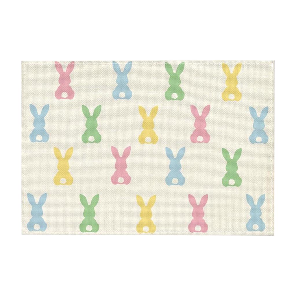 Easter Placemat 1812in, Bunny Pattern, Spring Holiday , Indoor Placemat, Home Decor.