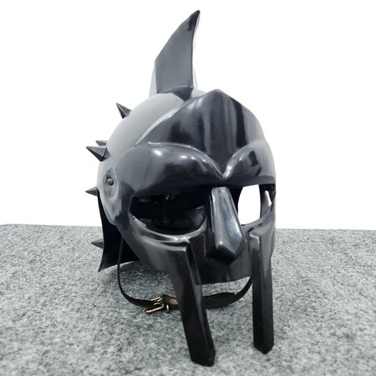 Helm Tragbar Gladiator Römisch Maximus, Gestachelter Stahl Mittelalter Kostüm LARP Cosplay Sammlerstück Geschenk