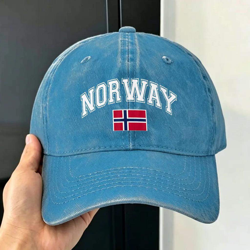 Norvegia Norge Bandiera Norvegese Cappellino da Baseball Casual Kpop Rock Cappellino Trucker Estivo Vendita all'Ingrosso Unisex Adulto yk Cappellini da Baseball Retro