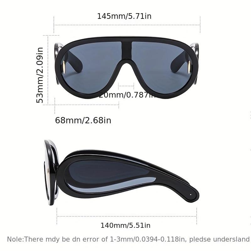 Fashion Steampunk Y2K non-polarized Sunglasses Men Luxury One Piece Large Frame Outdoor Sports Goggle