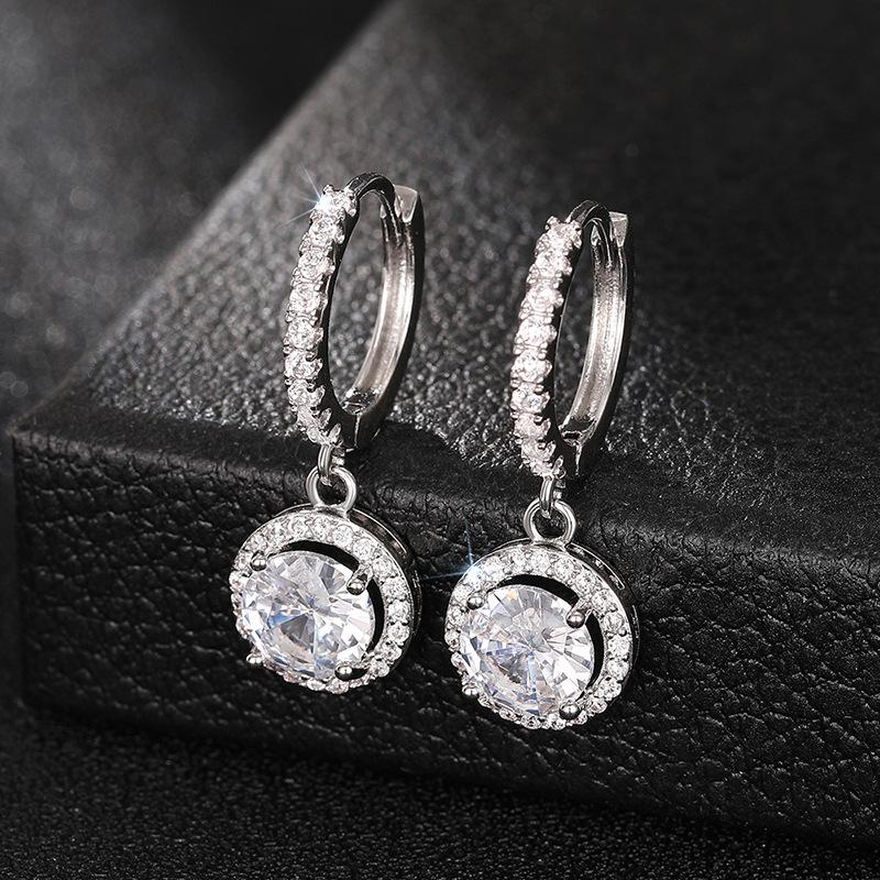 1 Paar, Modisch, Eingelegt mit synthetischem Zirkon, Modisch und schlicht, Nischen-Ohrringe.