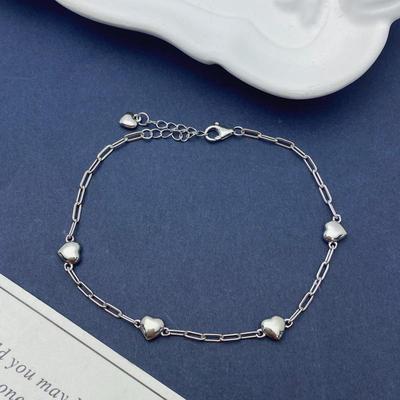 S925 Sterling Silver Heart Paperclip Bracelet - 2026 Trendy, Fashionable & Versatile Women's Jewelry