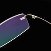 Myopia Glasses with Green Coating for Men and Women, Ultralight Frame, No Artificial Rimless