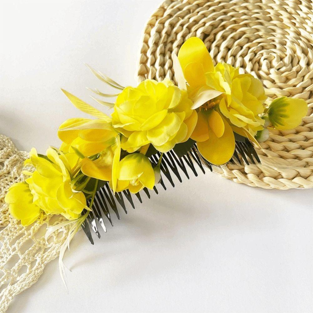 Sweet Thailand Flower Hairpin Bohemian Thai Hair Accessories Barrettes Flower Hair Comb  Headwear