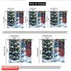 2pcs 2D flat printing Merry Christmas Popular Window Curtains Christmas Snowman Gifts Wreath Bells Polyester Fabric Without