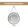 LED Mirror with Black Frame, 3-Color Lighting, 10-100% Dimmable, Anti-Fog, 5mm HD Glass, Touch Sensor, CRI >90