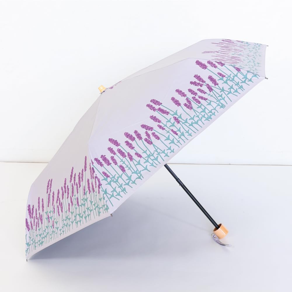 SWINGPLUS Faltbar für sonnige und regnerische 50cm [Swing Plus] Regenschirm, Tage, Sprühbeschichtet, UV-behandelt, Hitzebeständig, 100% Polyester, (Grau (Blume))