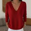 2026 V-Neck Loose Knit Sweater: European & American Style, Autumn/Winter, Solid Color, Casual Fashion Knitwear
