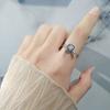 Adjustable Rotating Zircon Ring For Women Anti Anxiety Stress Relief Deer Design Open Band Jewelry