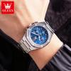 OLEVS Men's Watches Classic Luxury Top Brand Fine Steel Original Quartz Wristwatch for Man Waterproof Luminous Date Chronograph