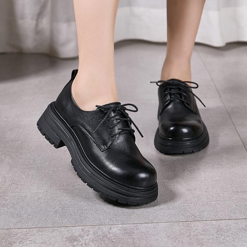 Classic Single Shoes with Thick Soles, New Style, Round Toe, Versatile and Comfortable, Casual Platform Women's Shoes