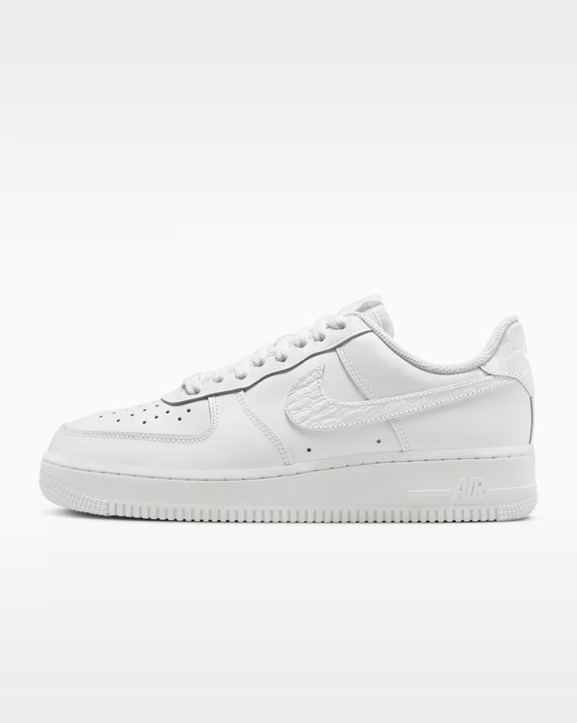IO4837-100 Nike Air Force 1 Low Pebble Croc White (Women's)