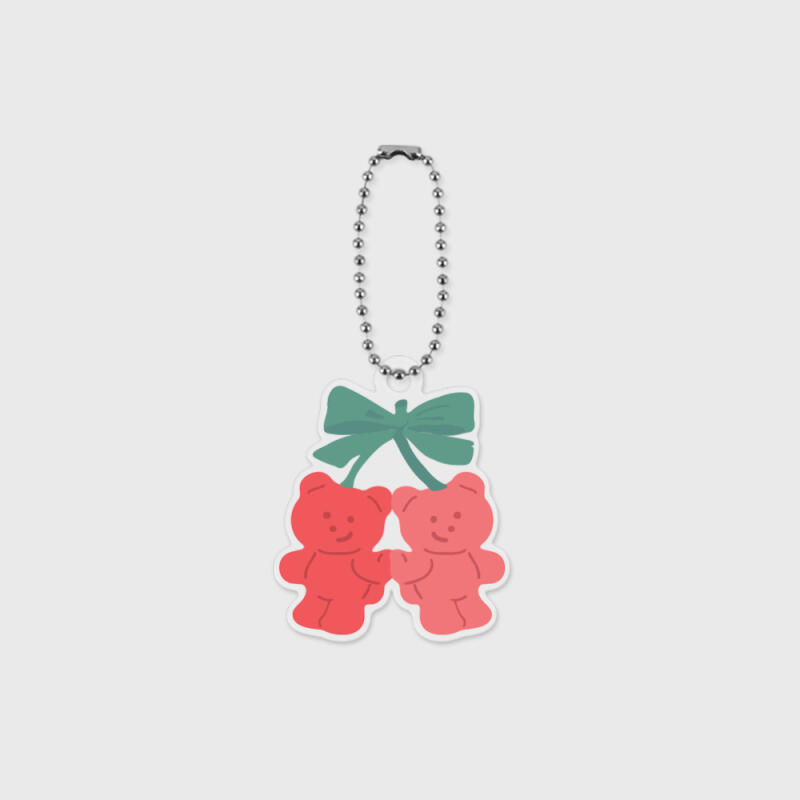 red cherry ribbon gummy acrylic keyring Single product