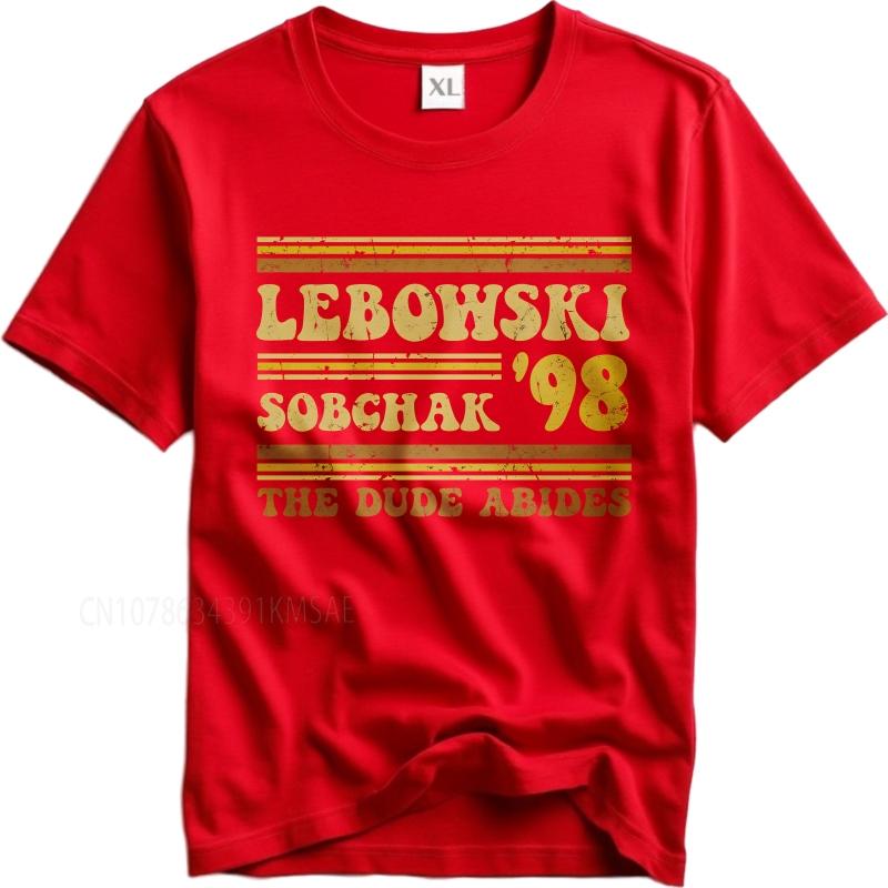 Big size summer For men tshirt Lebowski Sobchak 98 The Dude Abides Short Sleeve New Arrived Round Neck tees cotton men tops