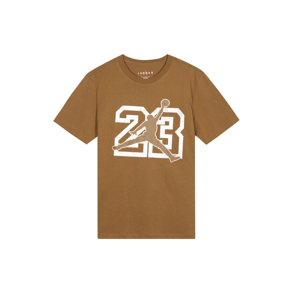 Jordan Flight Essentials Digital Logo Print Crew Neck T-Shirt Men Tops Light-British-Tan FB7395-281