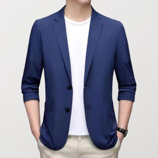 Herren Anzugmantel Revers Langarm Einreiher Anzug Farbe Jacke Uni Einzelne Taschen Business Formell Anzugmantel Arbeitskleidung