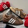 Retro leopard print German training shoes women's 2025 new trend fashion breathable casual light and comfortable sports board shoes women's shoes
