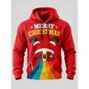 Unisex 3D Print Kerst Hoodie Santa Benen Muur Doorbreken Regenboog Streep Pullover Lange Mouw Kangoeroezak Kerst Sweatshirt