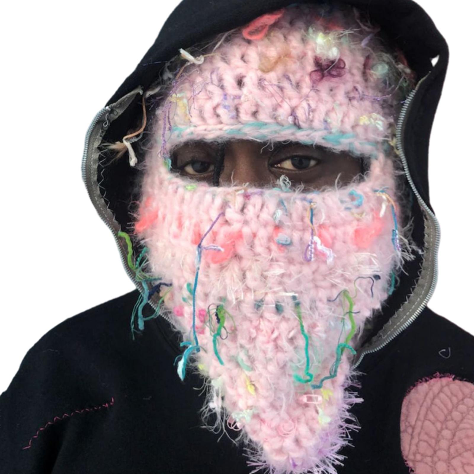 Вязаная шапка-балаклава, состаренная вязаная маска для лица, лыжная, зимняя, ветрозащитная, грелка для шеи для мужчин и женщин, один размер подходит всем 1