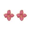 Ins Japanese and Korean Style Fresh Sweet Women's Earrings High-end Flower Oil Rubbed Design Stud Earrings Niche Ear Accessories