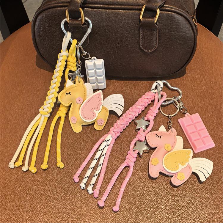 Year of the Horse Unicorn Keychain: Cute Pony Pendant Exquisite Figurine for Backpack
