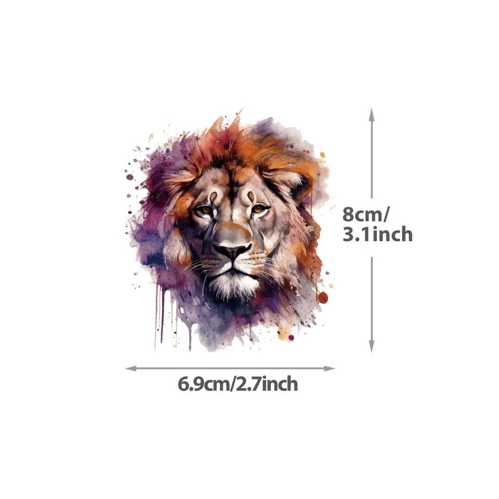 Wild Lions HTV Heat Transfer Vinyl Sticker Iron On Patch DIY Thermal Transfer Decal for Kids Clothes Bags Custom DTF