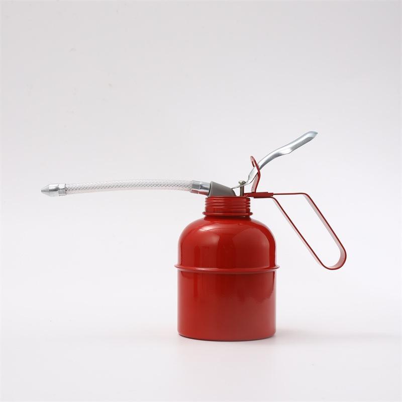 

Маслянка з ручним насосом з гнучким носиком, металева пляшка для мастила, для вантажівки, автомобіля, дому червоний