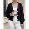 Women S Short Cardigan Sweater Pearl Button Casual Outerwear