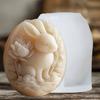 Egg Rabbit Flower Candle Silicone Mold Flower Rabbit Embossed Egg Candle Molds Easter Egg Plaster Resin Mould Rose Rabbit Eggs