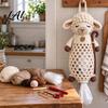 Seasonal Craft Kits Crochet Animal Bag Holder DIY Kit Hanging Plastic Make Easy Patterns Cute Raccoon Highland Cow Organizer for Home Kitchen Decor,