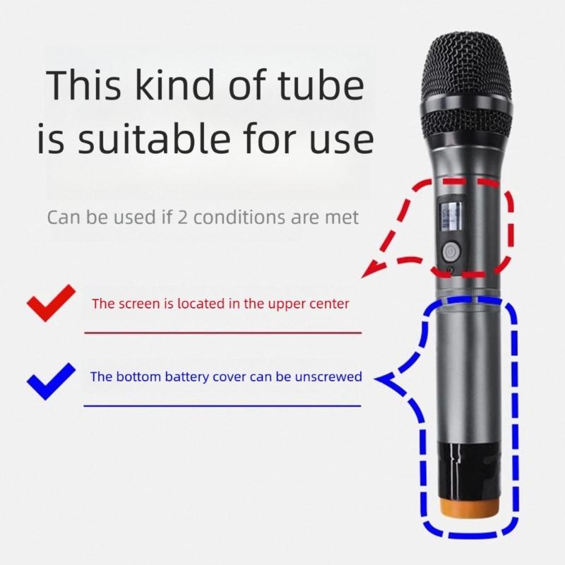 Cordless Handheld Microphone Protective Sleeve with Sponge Foam Microphone Windscreen Rubber Microphone Protective Sleeve Holder for Show KTV