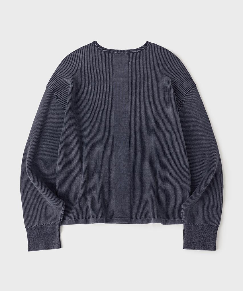 HOOVES Multi-Rib Washed Knit Sleeve [Stone Navy]