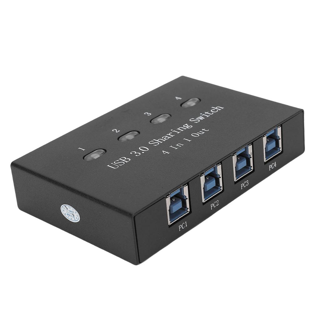 USB 3.0 Printer Sharing Switch Plug and Play 4 In 1 Out Manual Printer Switcher for Computer