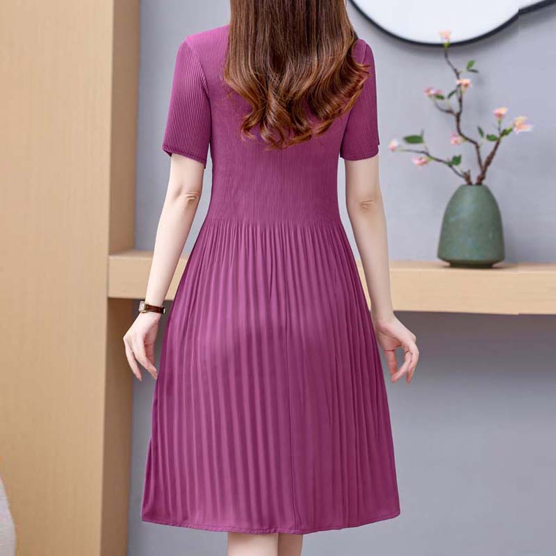 Elegante Chiffon-Kleider für Damen in Übergröße, schmale Kurzarm-Kleider, lange Vintage-Kleider, weibliche Sommerkleidung