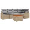 Garden Sofa Set 6 Pcs Beige and Light Grey Poly Rattan