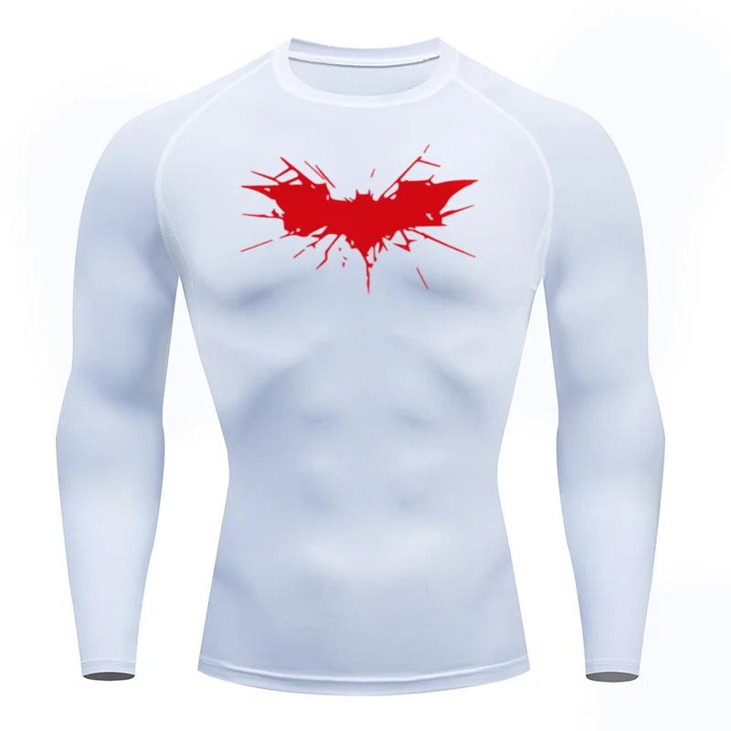 Men's Print Long Sleeve Compression Shirts Gym Workout Rash Guard Athletic Fitness Running Baselayer Undershirts Tops Sportswear