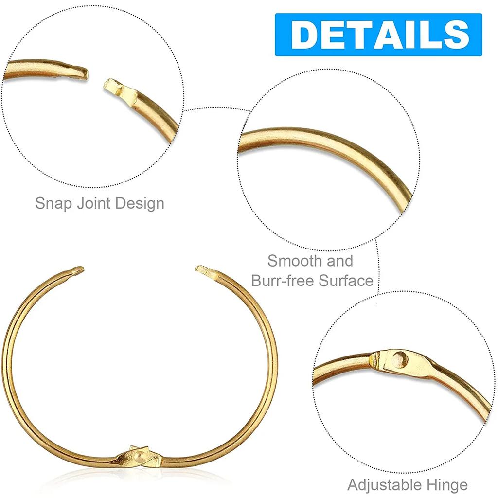 24 Pack Curtain O-Rings Multifunctional Purpose Decorative Metal Shower Curtain Rings Rustproof Iron Bath Drape Loop Smooth
