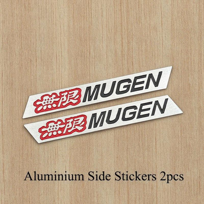 3D Metal Letters Mugen Emblem Car Front Grille Logo Rear Trunk Sticker Fender Side Badge for Auto Exterior Accessories