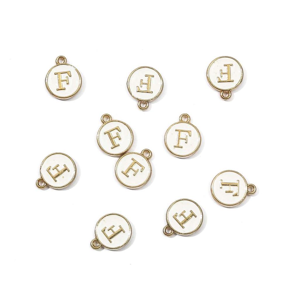 10 Uds. De dijes de letras en inglés esmaltados de Metal, colgante para fabricación de joyas DIY, accesorios para collares y pulseras